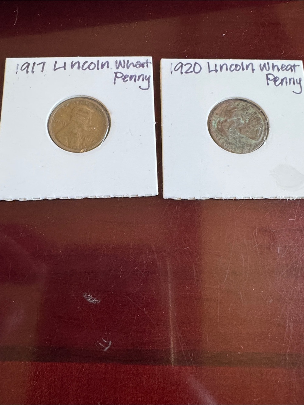 Two Vintage Lincoln Wheat Pennies - Brown/Copper